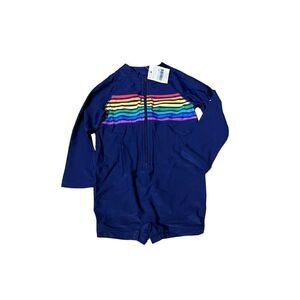 Primary Baby Navy Rainbow Baby Rain One Piece Rash Guard Size 18-24m